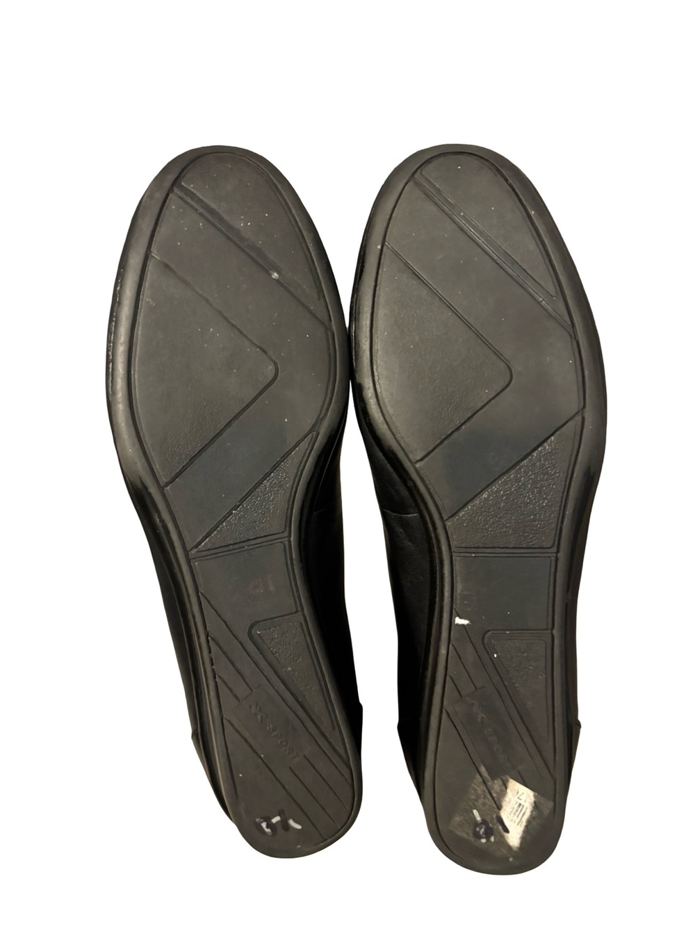 Anne Klein Black Leather Mary Jane Minimalist Preppy Office Career Flats Size 9 - Picture 6 of 8